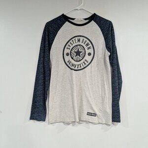 H&M System of a Down Long Sleeve Baseball Band Tee Grey Size 14